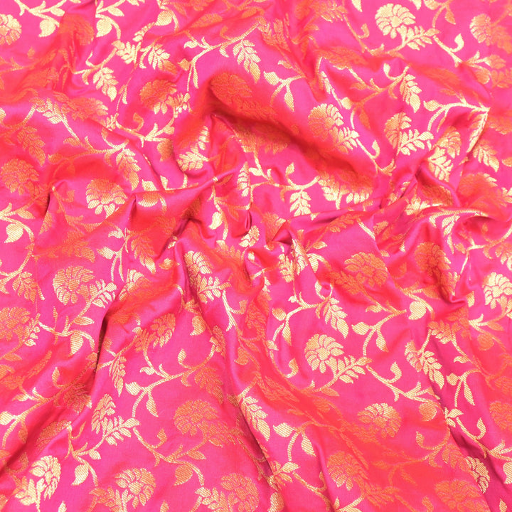 Semi Katan Silk Zari Jaal Brocade Fabrics