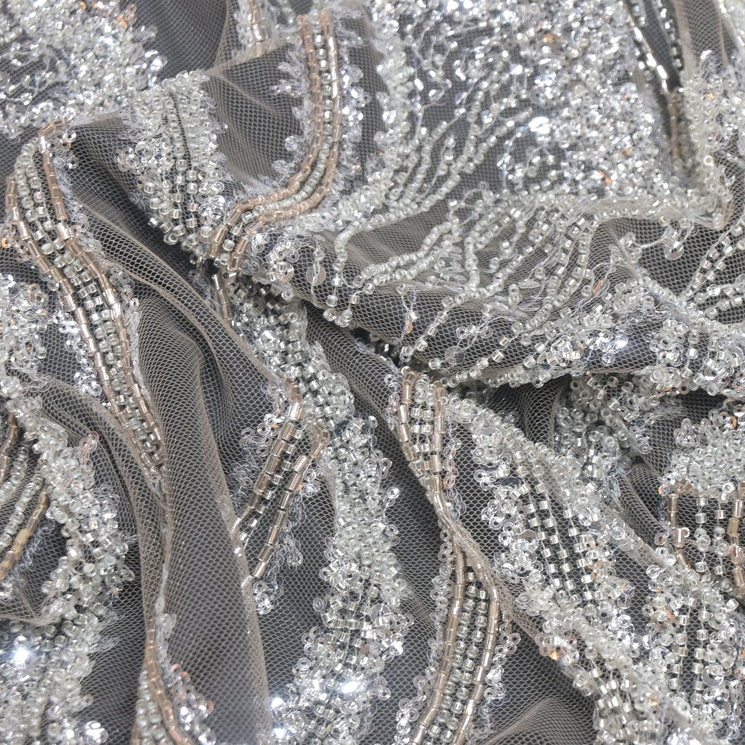 Beautiful Imported Net Cut Dana Sequins Embroidery Fabrics