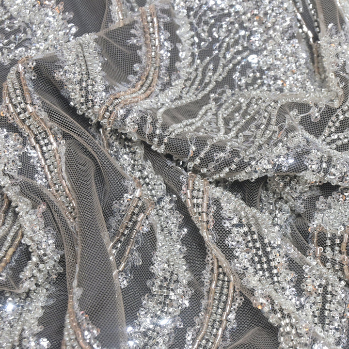 Beautiful Imported Net Cut Dana Sequins Embroidery Fabrics