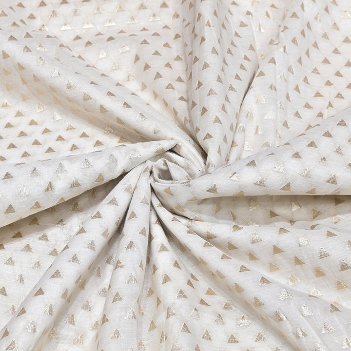 Banarasi Chanderi Gold Mat Zari Fabric – Premium Designer Ethnic Wear Fabric 000313-16