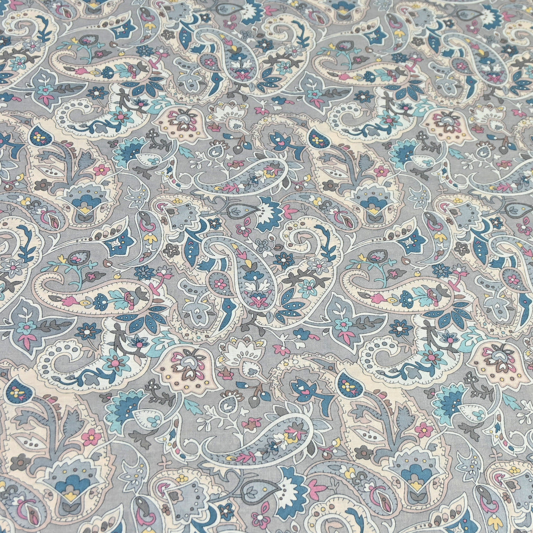 Grey Italian Lawn Print Fabric