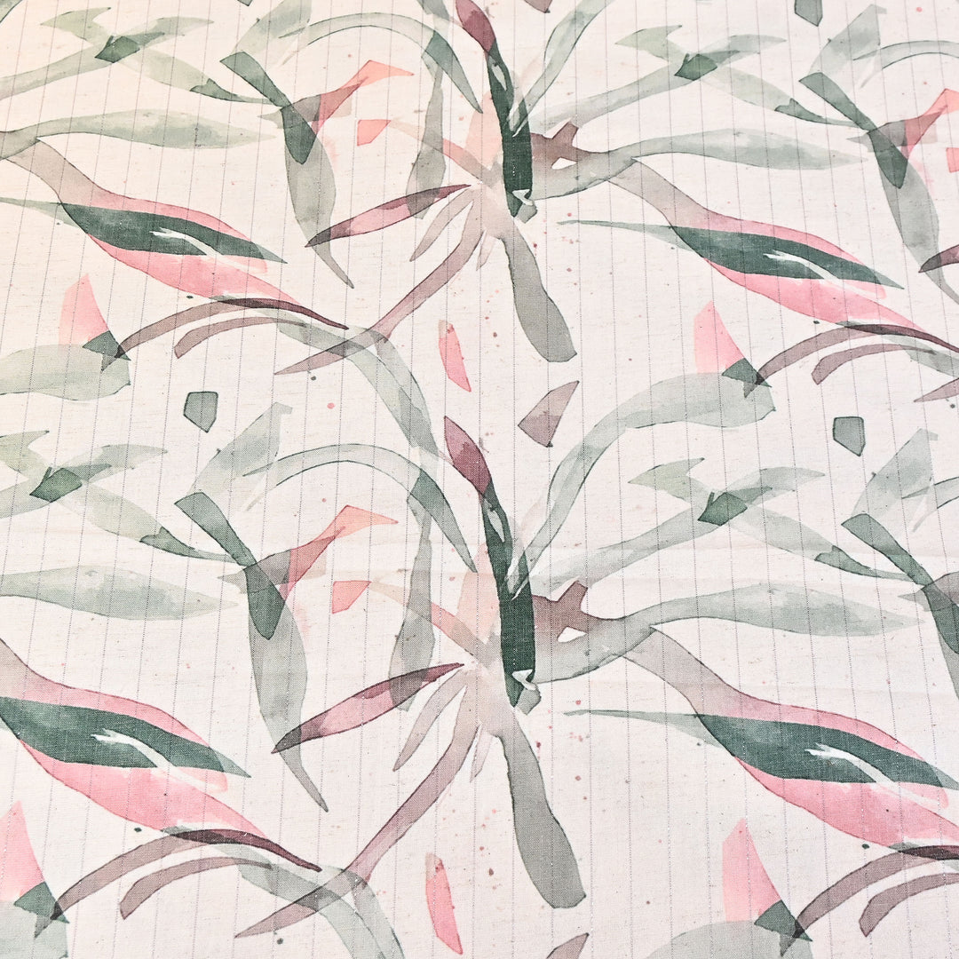 Cotton Linen Lurex Digital Print Fabric – Premium Designer Summer Fabric- BYP125-2