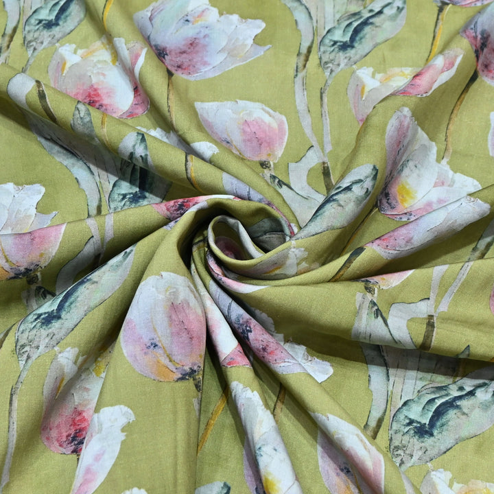 Green Omura Cotton Tulip Print
