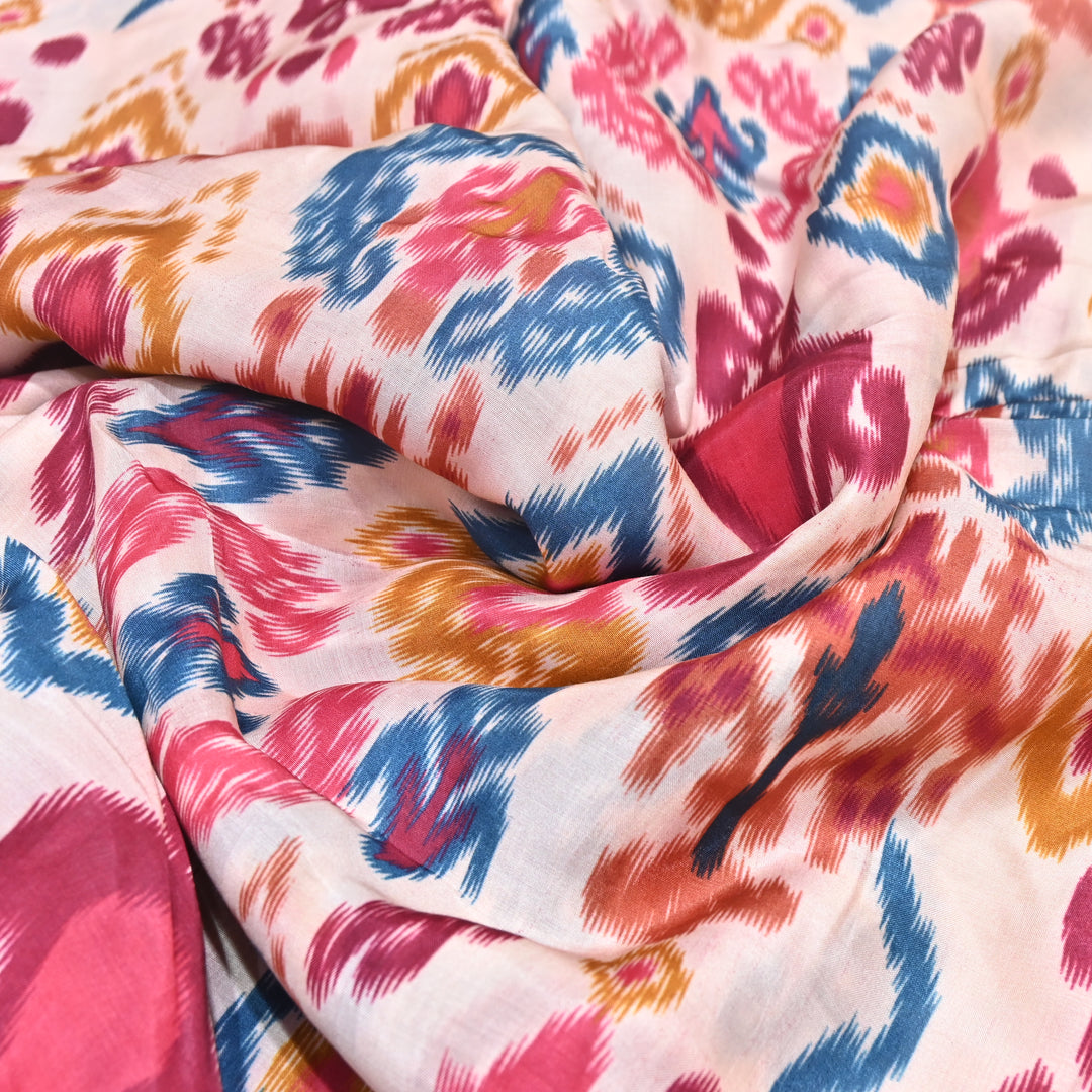 Multicolor Muslin Digital Print Fabric-KTP44-15