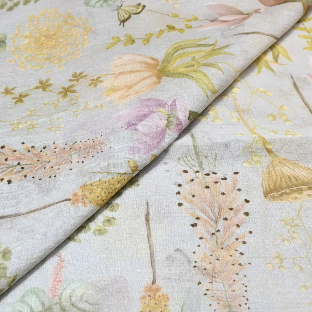 Mul Chanderi Digital Print Fabric - Soft Lightweight Designer Fabric GT0185-1g