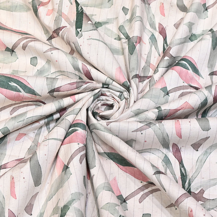 Cotton Linen Lurex Digital Print Fabric – Premium Designer Summer Fabric- BYP125-2