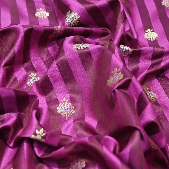 Plum Mina Zari Brocade Fabric