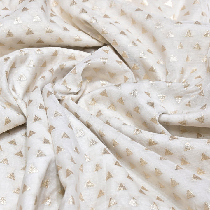 Banarasi Chanderi Gold Mat Zari Fabric – Premium Designer Ethnic Wear Fabric 000313-16