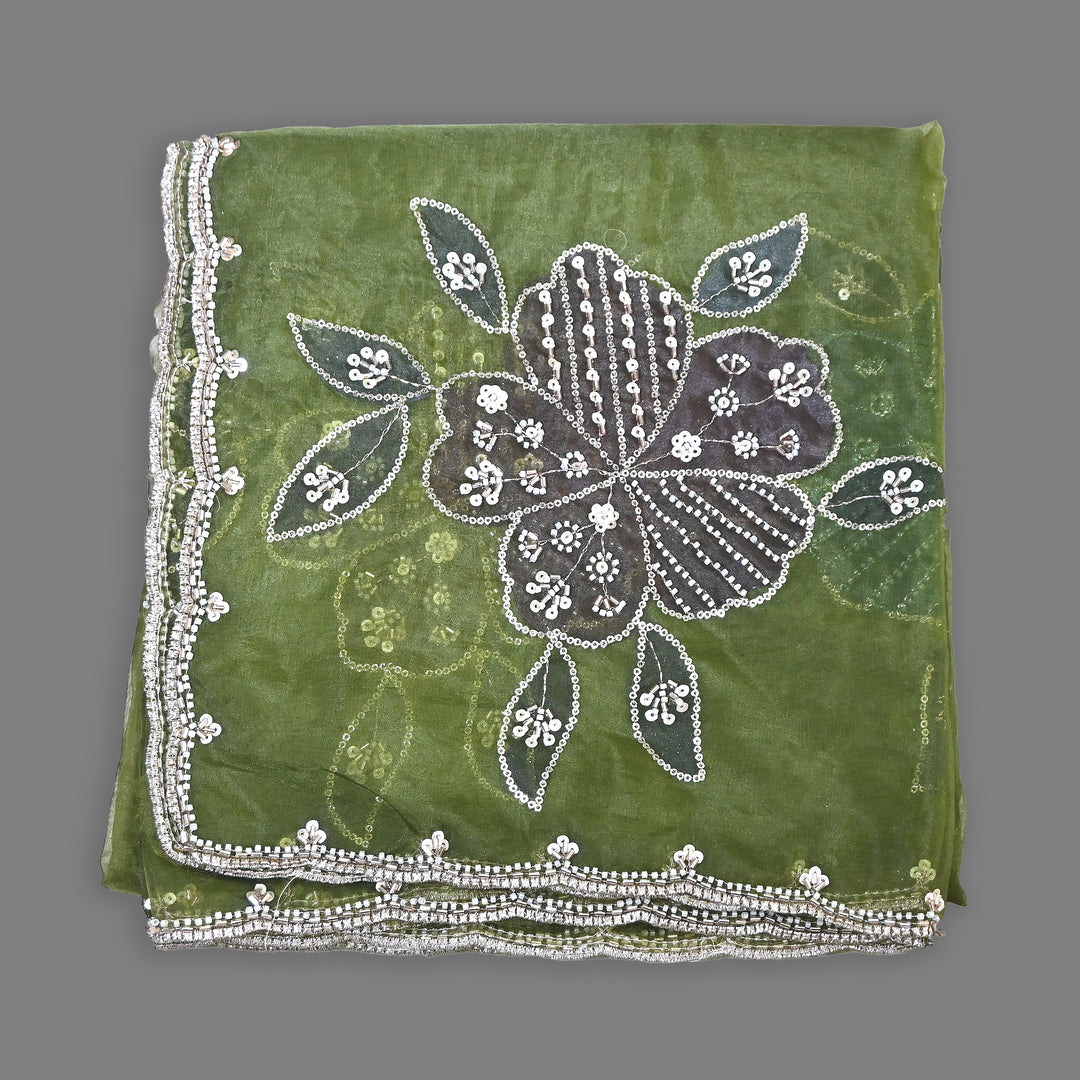 Organza Moti & Sequence Embroidery Dupatta – Elegant Ethnic Dupatta for Women- DI0780-6