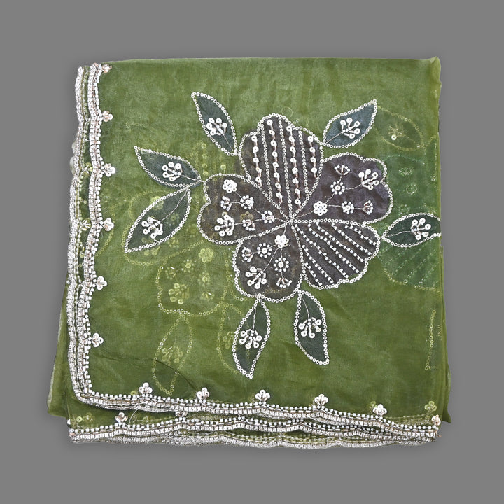 Organza Moti & Sequence Embroidery Dupatta – Elegant Ethnic Dupatta for Women- DI0780-6