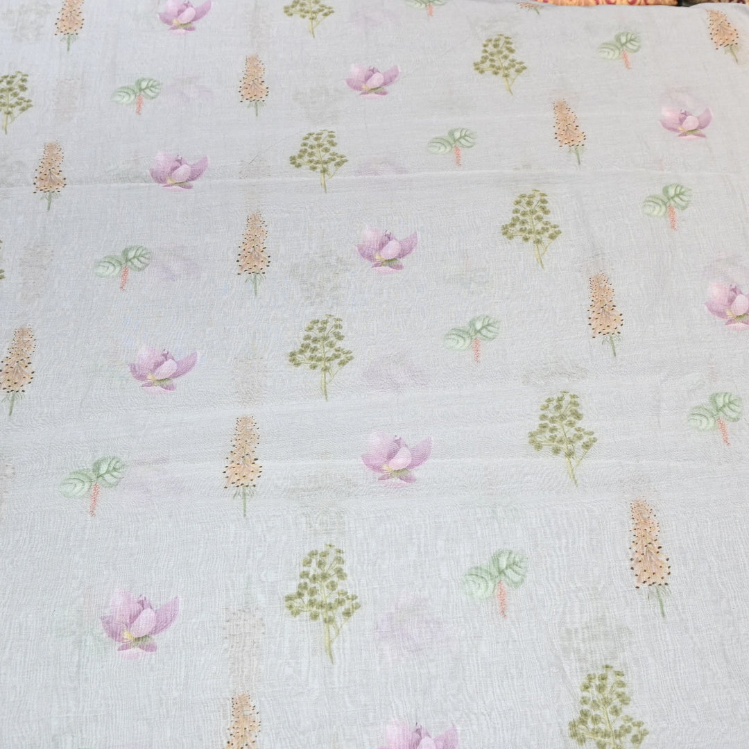 Mul Chanderi Digital Print Fabric - Soft Lightweight Designer Fabric GT0185-1h