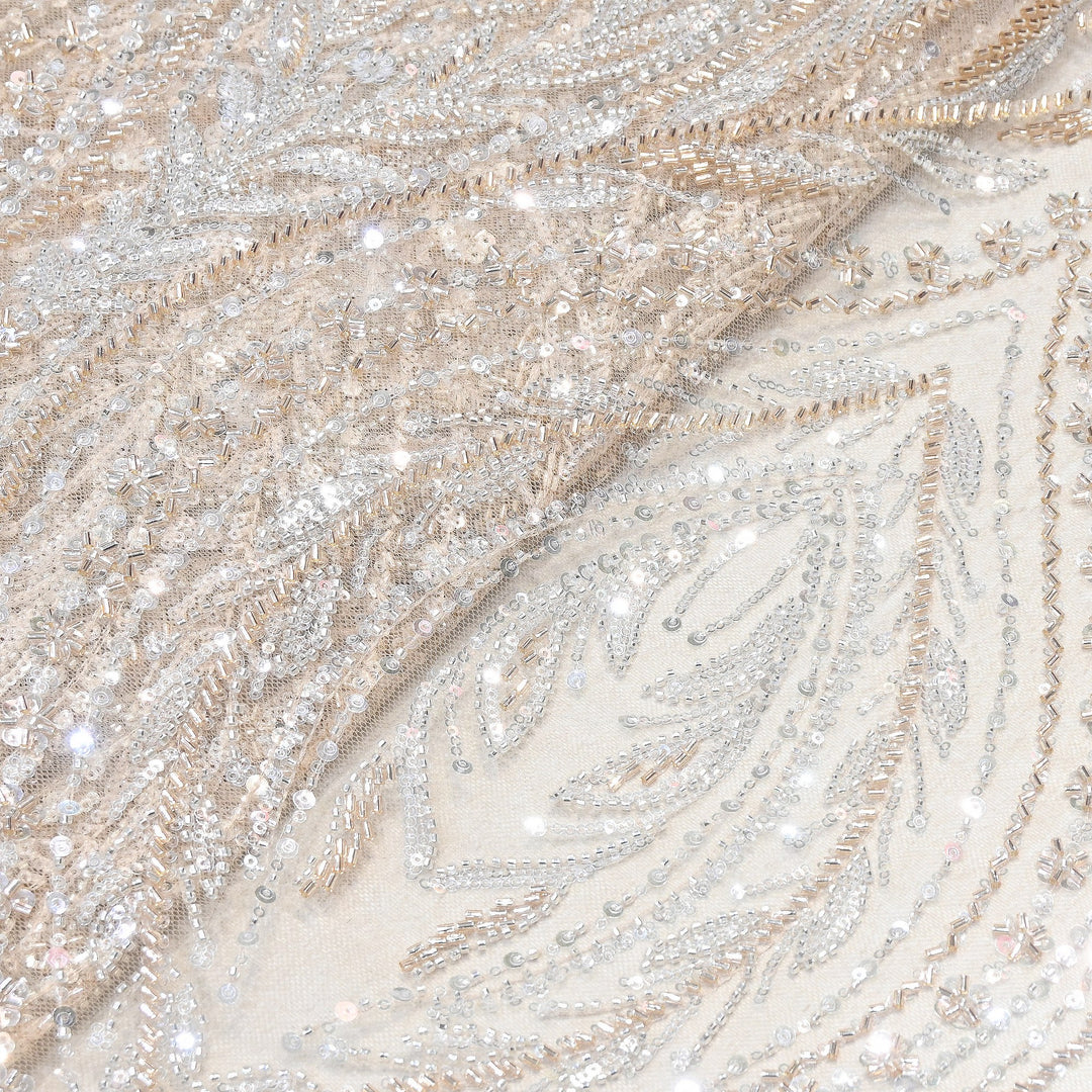 Premium Imported Heavy Beaded & Sequin Embroidery Net Fabric- 639841-01
