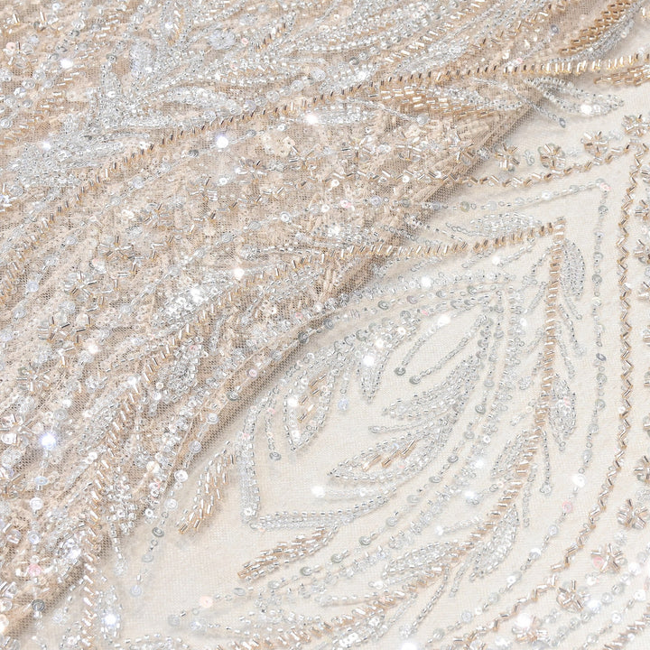 Premium Imported Heavy Beaded & Sequin Embroidery Net Fabric- 639841-01