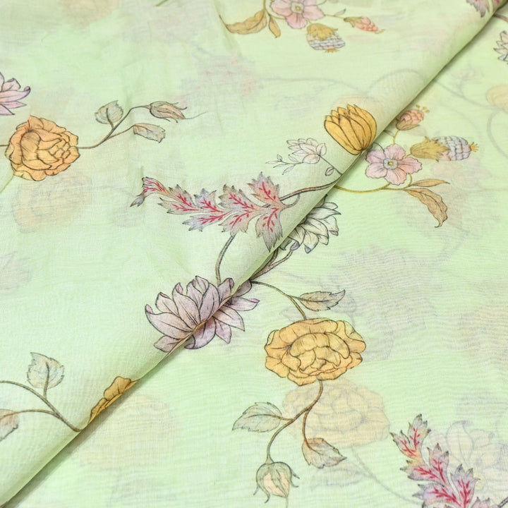 Premium Mul Chanderi Digital Print Fabric – Lightweight Chanderi Fabrics GT0185-1