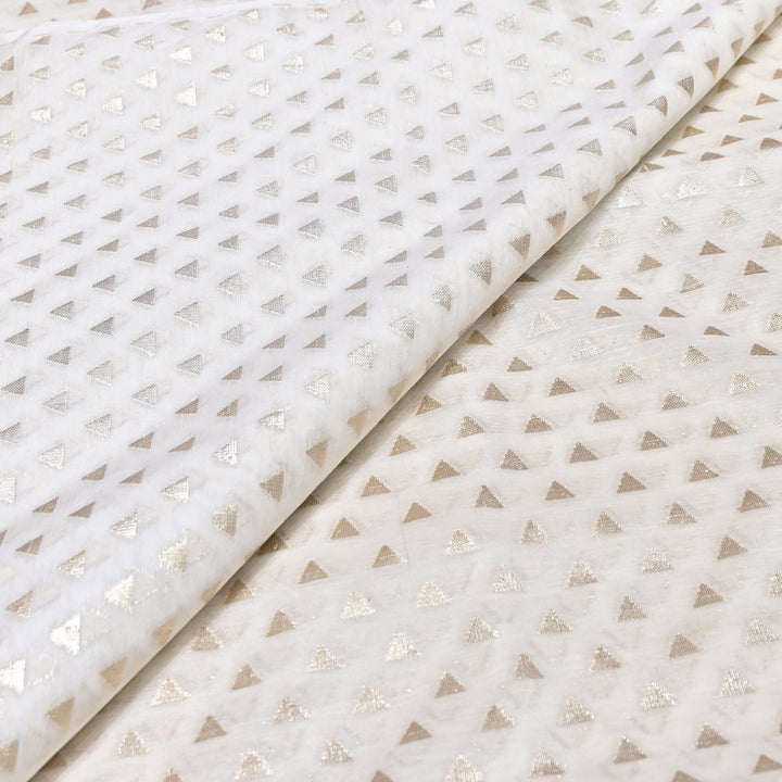 Banarasi Chanderi Gold Mat Zari Fabric – Premium Designer Ethnic Wear Fabric 000313-16