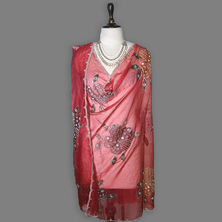Organza Moti & Sequence Embroidery Dupatta – Elegant Ethnic Dupatta for Women- DI0780-7
