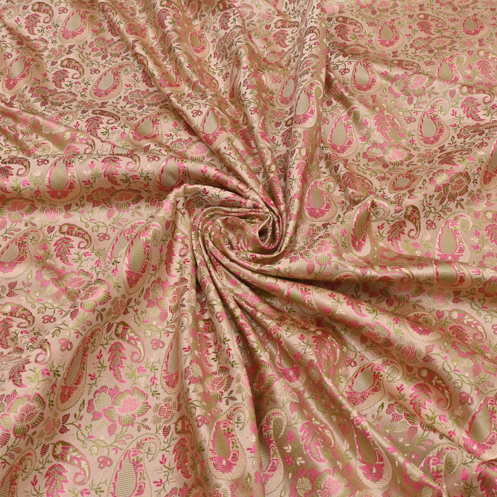 Satin Zari Tehra Brocade Fabrics