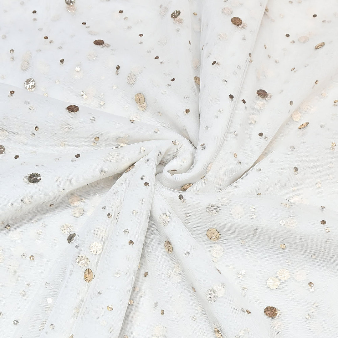 Dyeable Net Mukaish Work Fabric MUK053