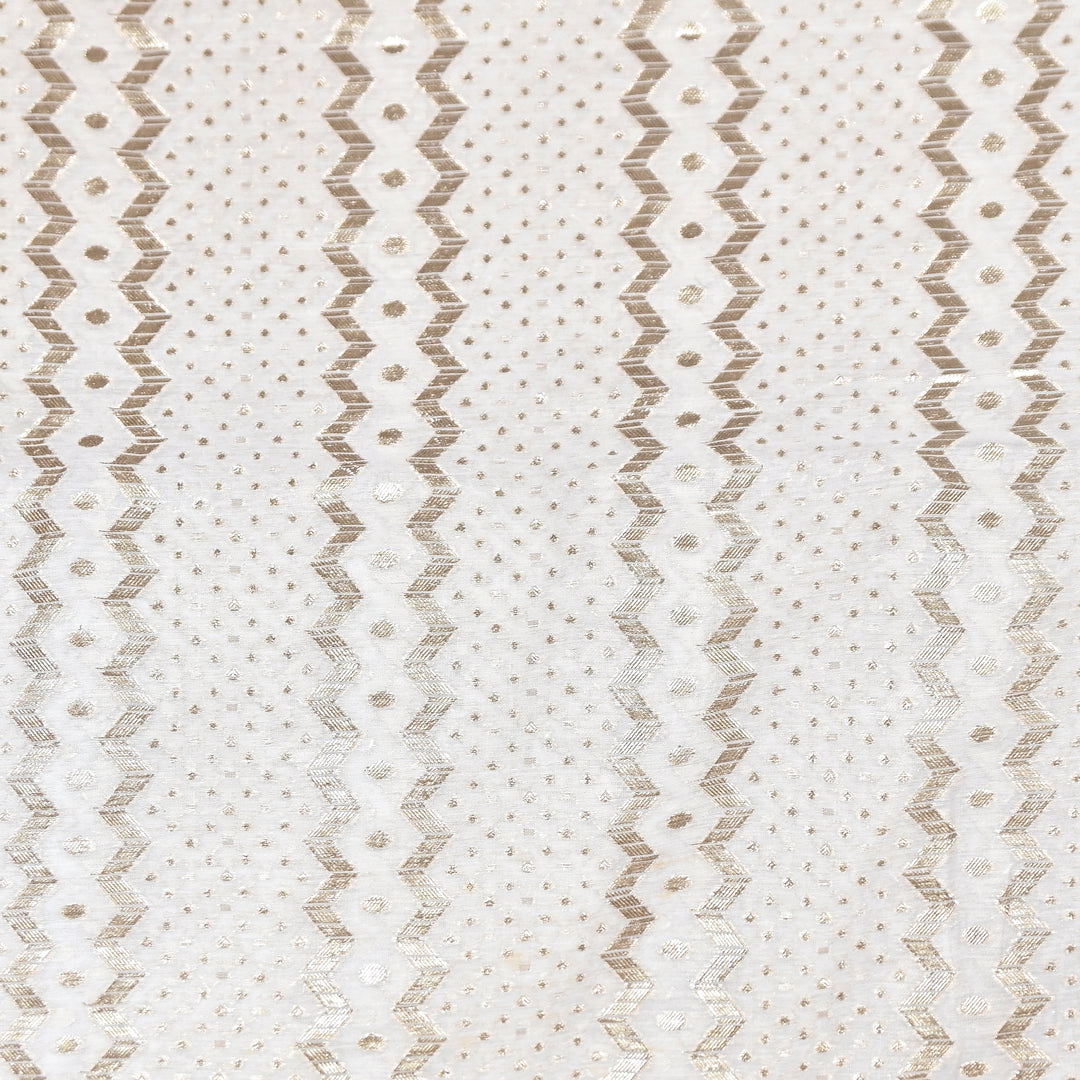 Banarasi Chanderi Gold Mat Zari Fabric – Premium Designer Ethnic Wear Fabric 000313-17
