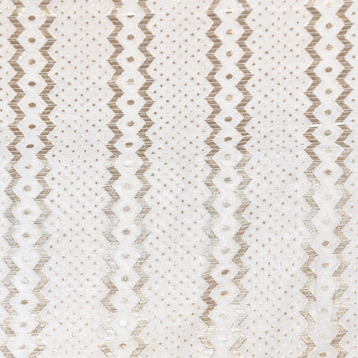 Banarasi Chanderi Gold Mat Zari Fabric – Premium Designer Ethnic Wear Fabric 000313-17
