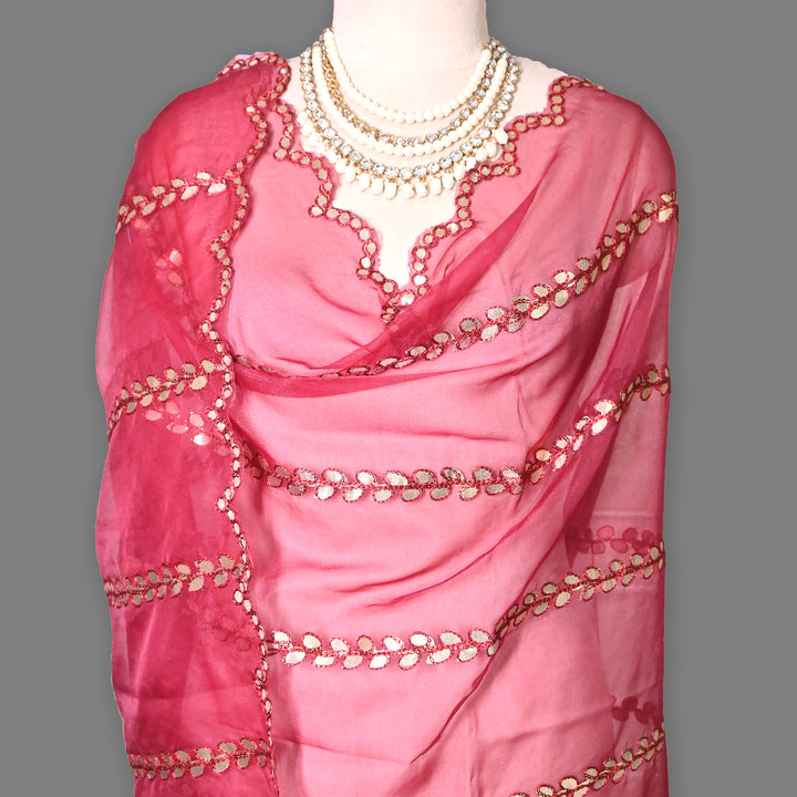 Organza Gota Patti Work Dupatta – Elegant Ethnic Dupatta for Women