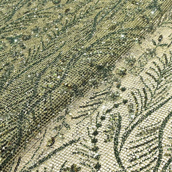 Beautiful Imported Net Cut Dana & Sequins Embroidery Designer Fabric EC1533-2B