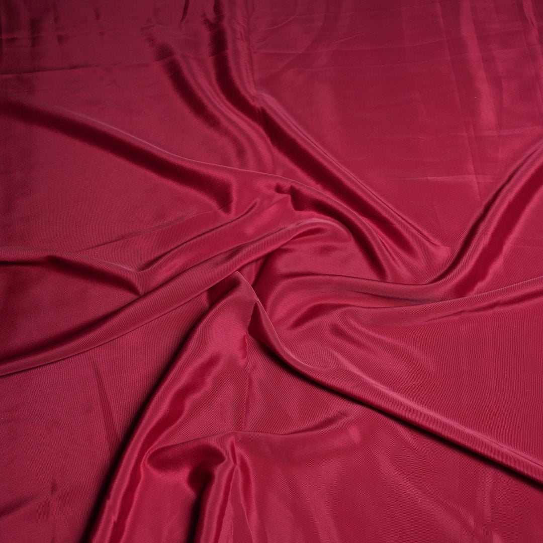 Vivid Burgundy Colour Polyester Crepe Fabrics