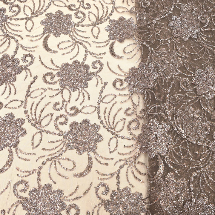 Imported Net Cutdana With Sequins Handwork Embroidery Fabrics