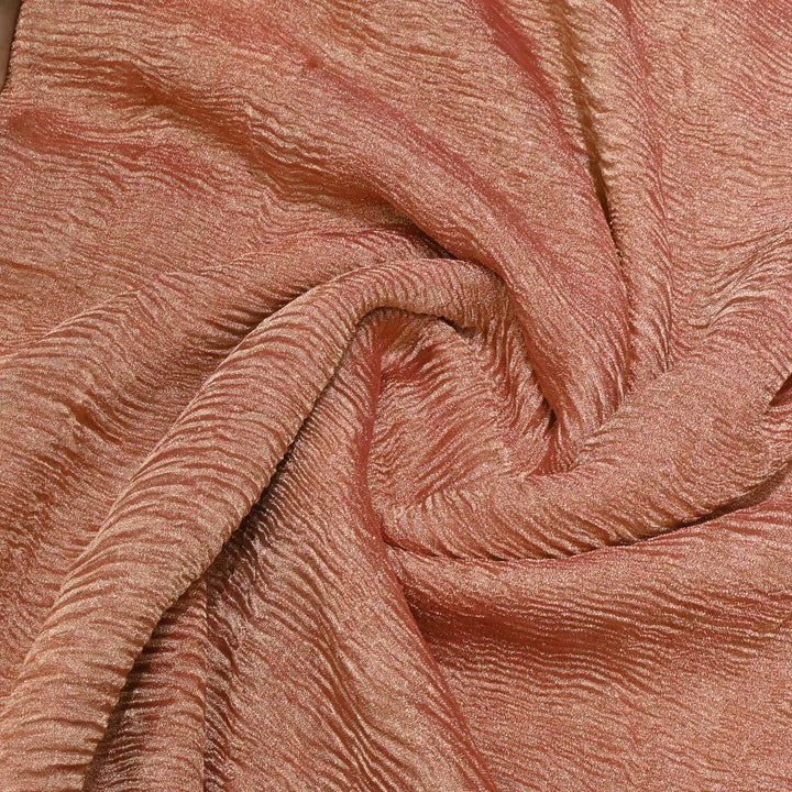 Pinkish Brown Color Pure Crush Tissue Fabrics