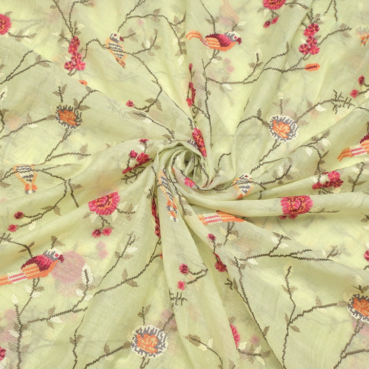 Mul Chanderi Crosstitch Embroidery Fabrics