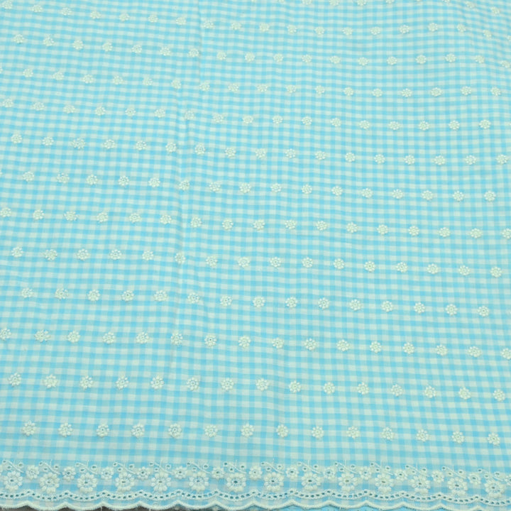 Cotton Checks Chikan Buti Fabrics