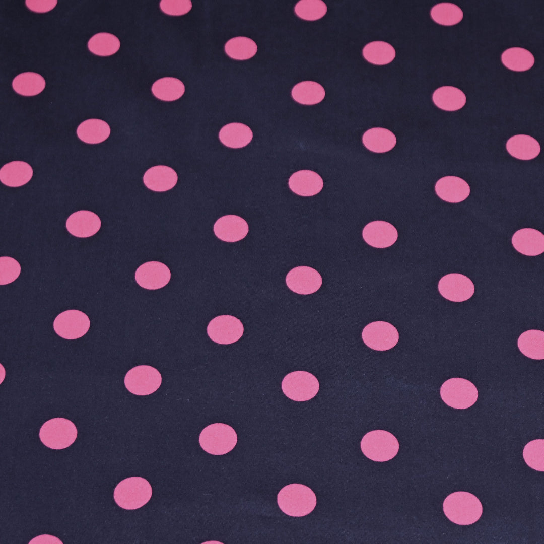 Glace Cotton With Beautiful Polka Dot Print Fabric – Lightweight Designer Cotton Fabric - LT0185-11