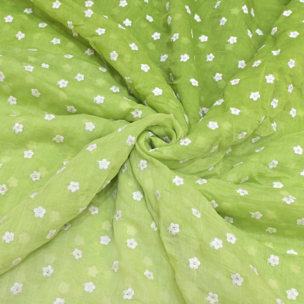 Beautiful Cotton Chanderi Thread Embroidery Fabrics