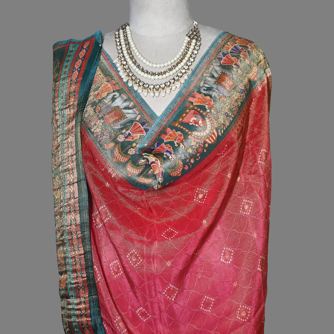 Tissue Zari Jacquard Print Dupatta – Elegant Ethnic Dupatta for Women- 0PTJP4-2