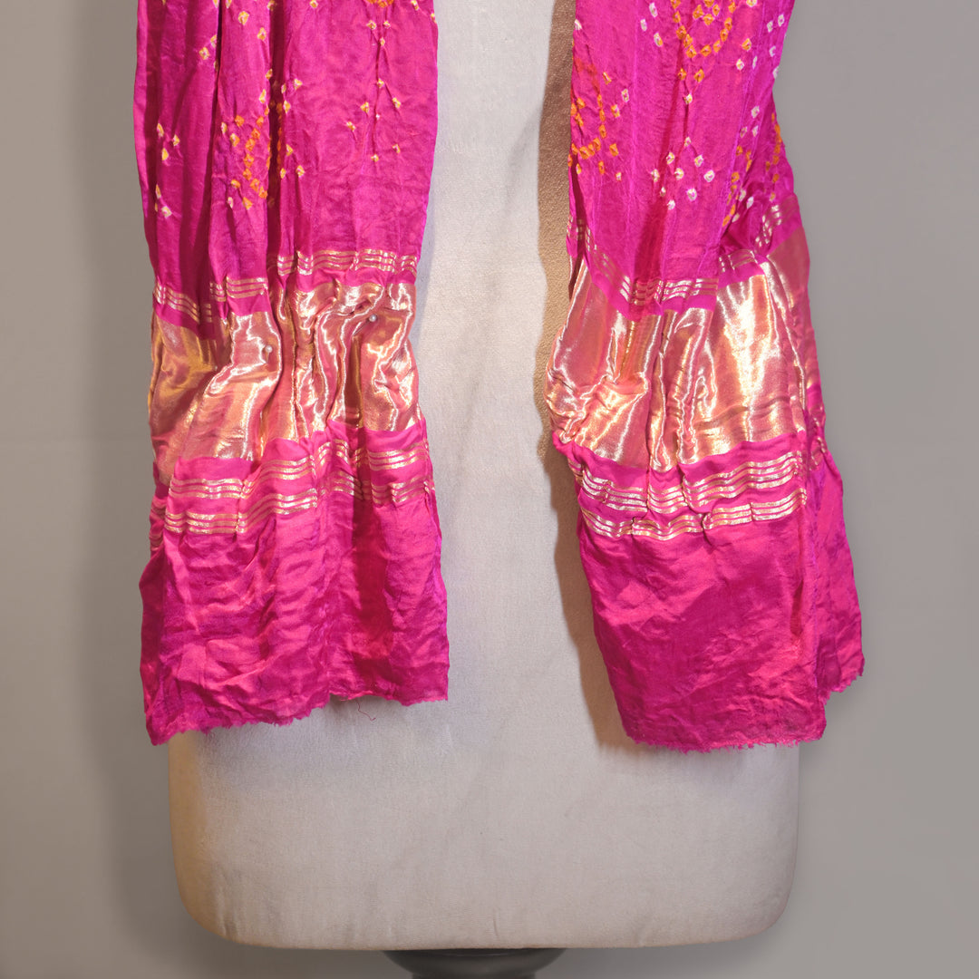 Pink Bandhani Dupatta