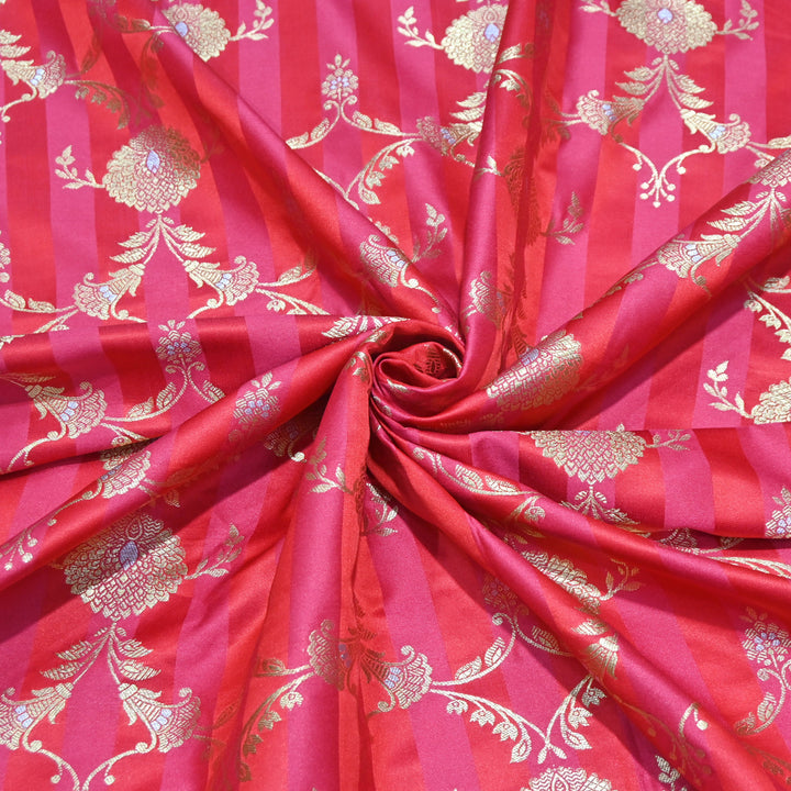 Rani Pink Mina Zari Brocade Fabric
