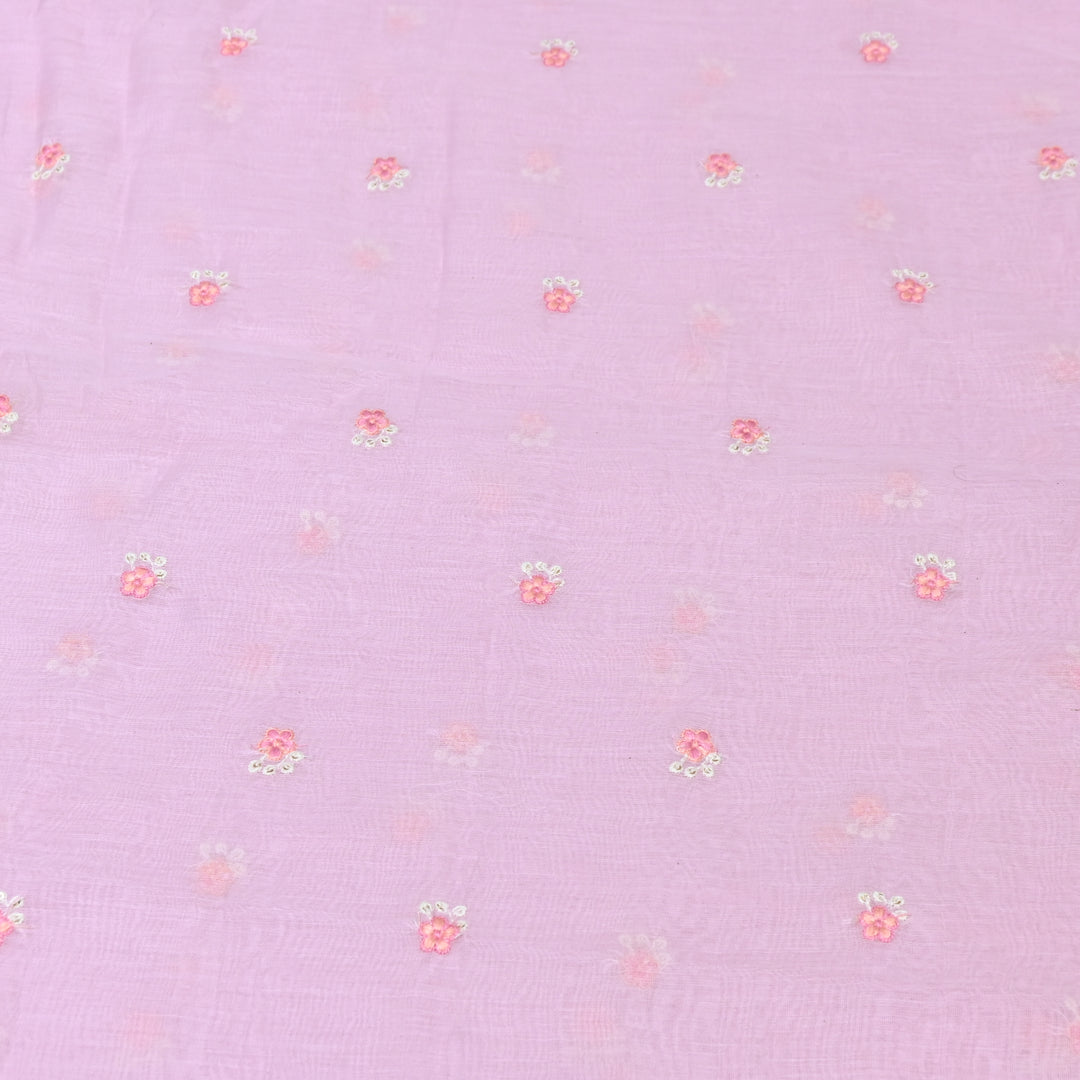 BLUSH PINK COLOR MUL CHANDERI THREAD EMBROIDERY FABRIC - GP4822A- 01