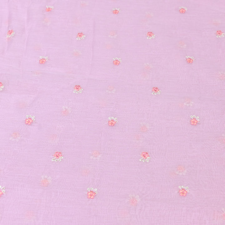 BLUSH PINK COLOR MUL CHANDERI THREAD EMBROIDERY FABRIC - GP4822A- 01