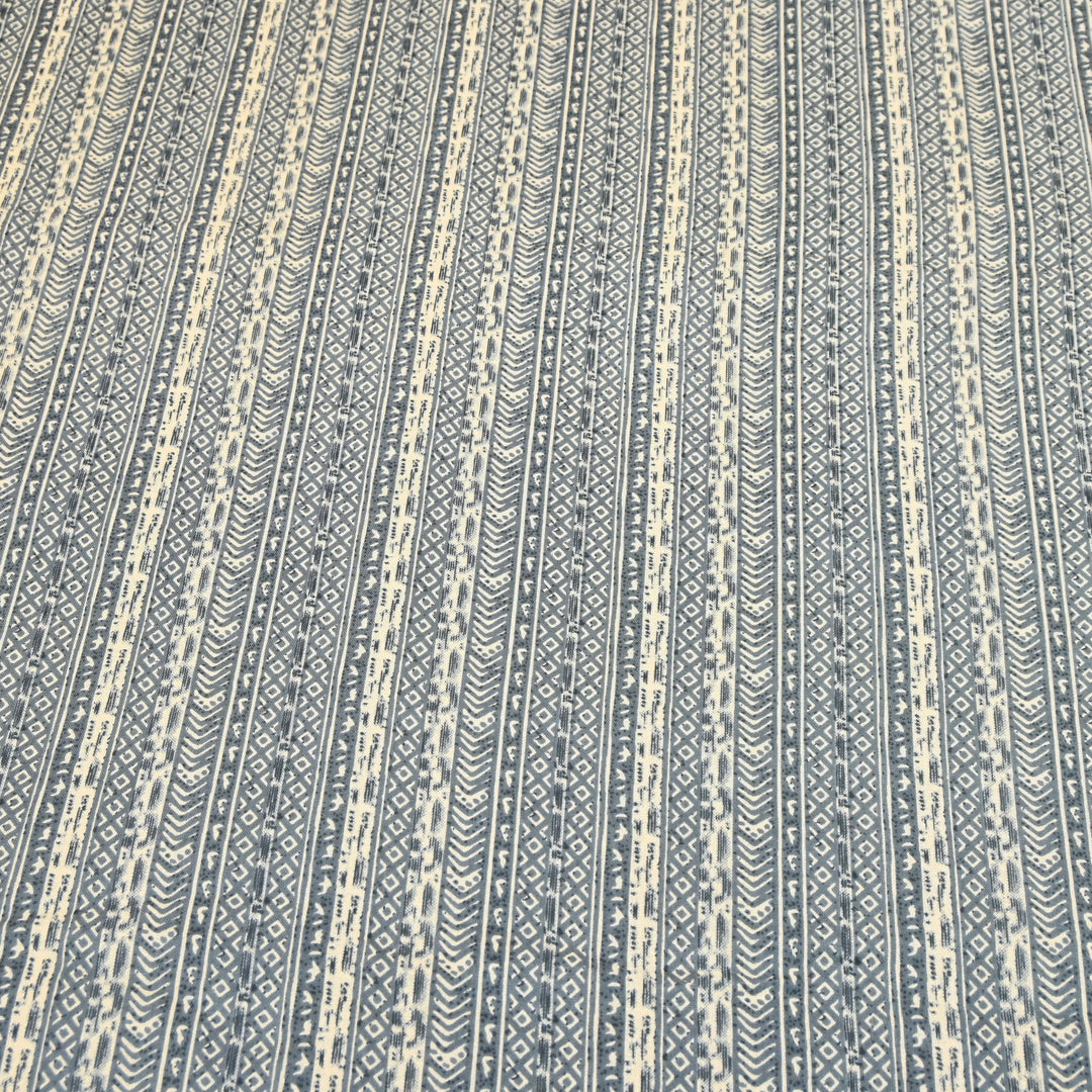 Midnight Blue Cotton Linen Print