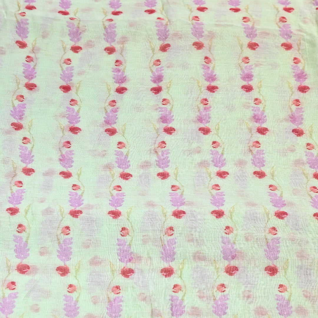 Mul Chanderi Digital Print Fabric - Soft Lightweight Designer Fabric GT0185-1B