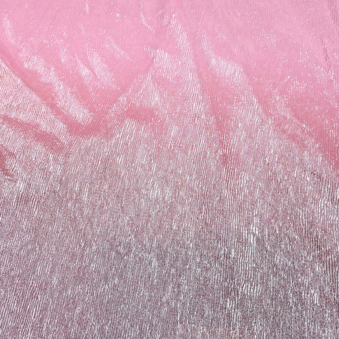 Pink Ombre Crush Foil Georgette Fabric