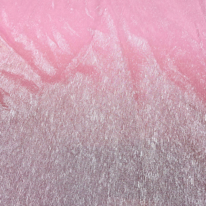 Pink Ombre Crush Foil Georgette Fabric