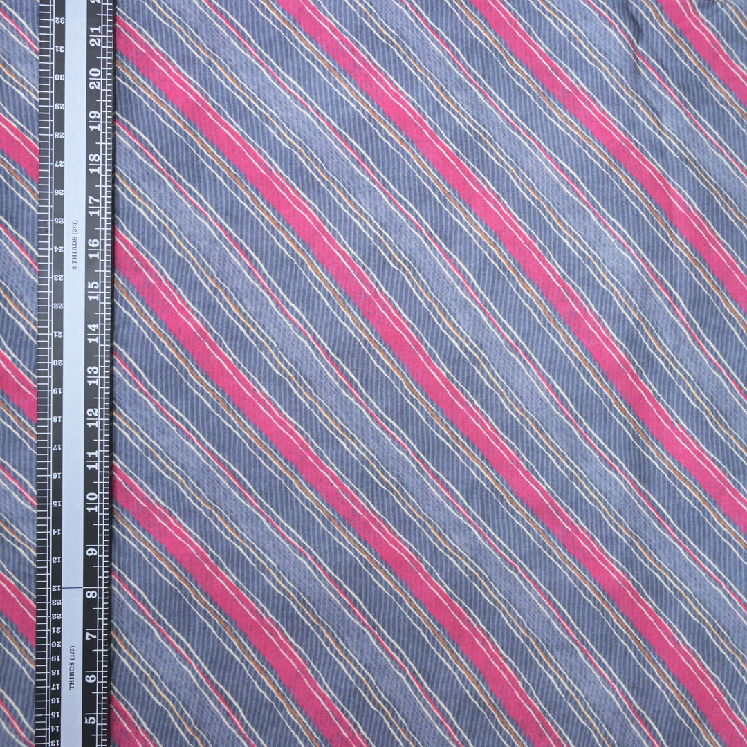 Blue Modal Satin Fabric in Digital Print