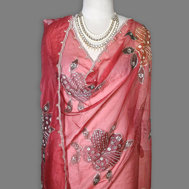 Organza Moti & Sequence Embroidery Dupatta – Elegant Ethnic Dupatta for Women- DI0780-7