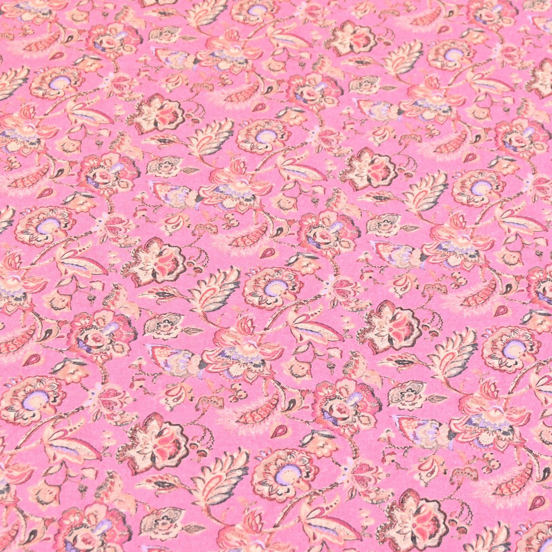 Multicolor Cotton Linen Digital Print Fabric- Soft Breathable Designer Fabric-RT0132-9