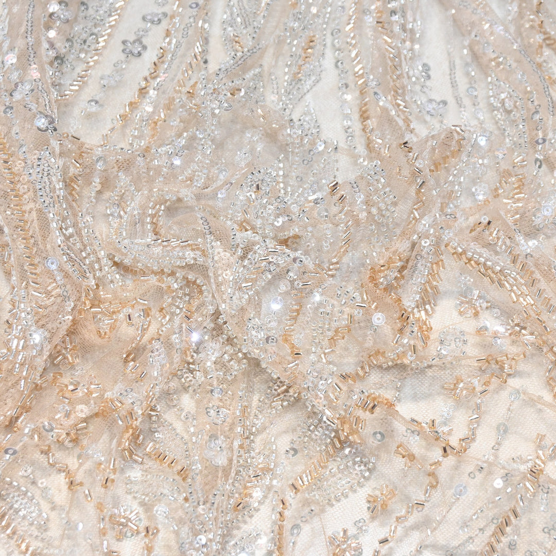 Premium Imported Heavy Beaded & Sequin Embroidery Net Fabric- 639841-01