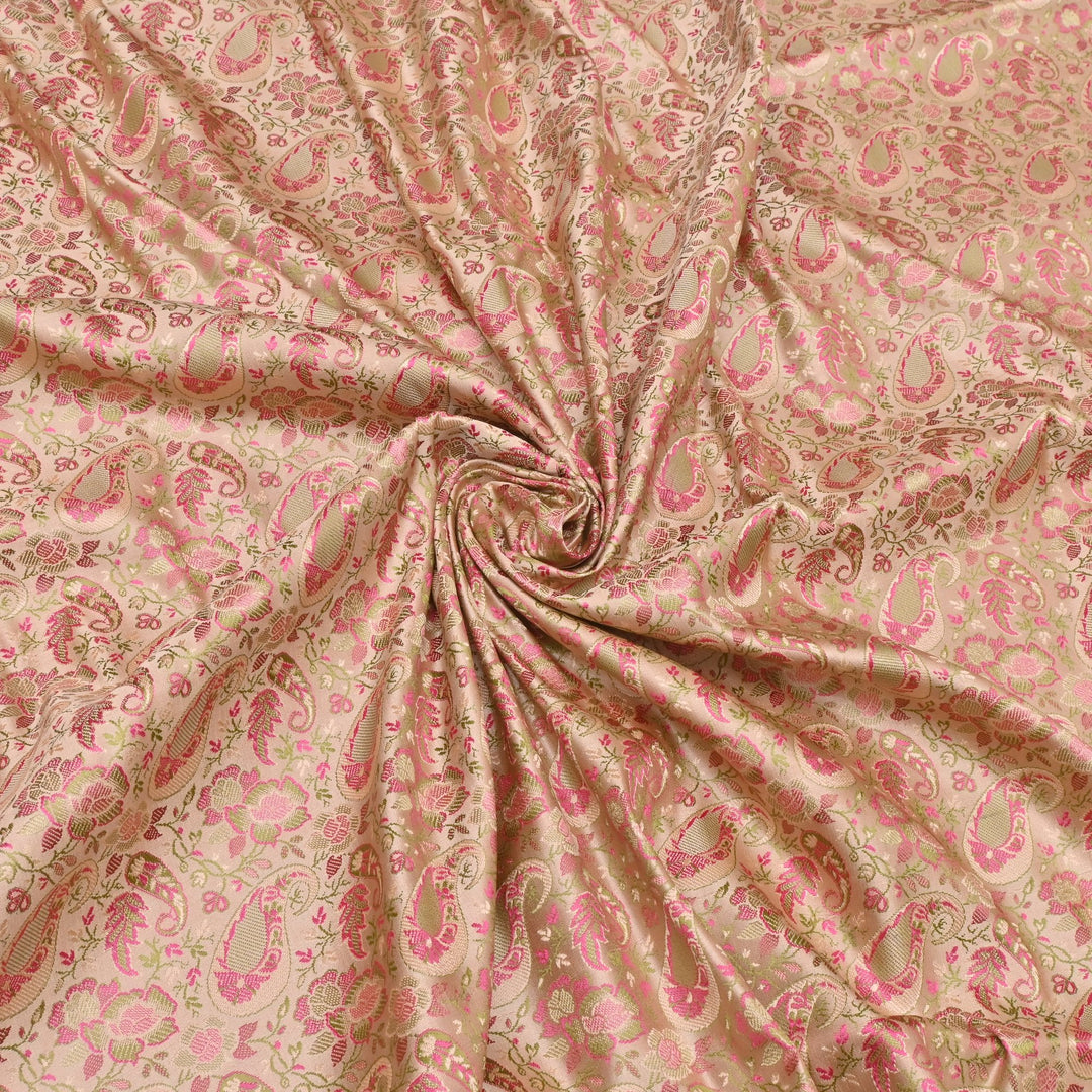 Satin Zari Tehra Brocade Fabrics