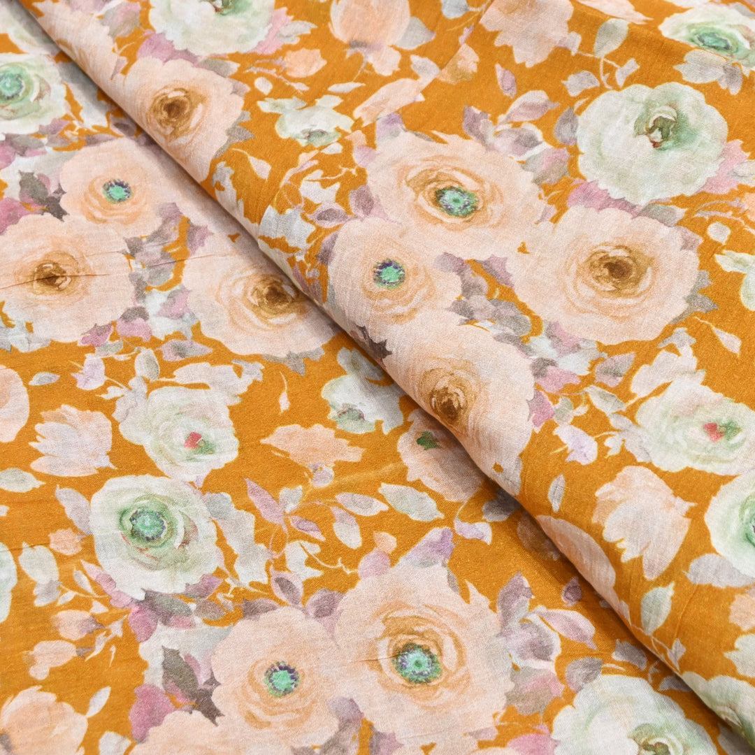 Elegant Crush Chanderi Digital Print Fabrics-UF0208-4
