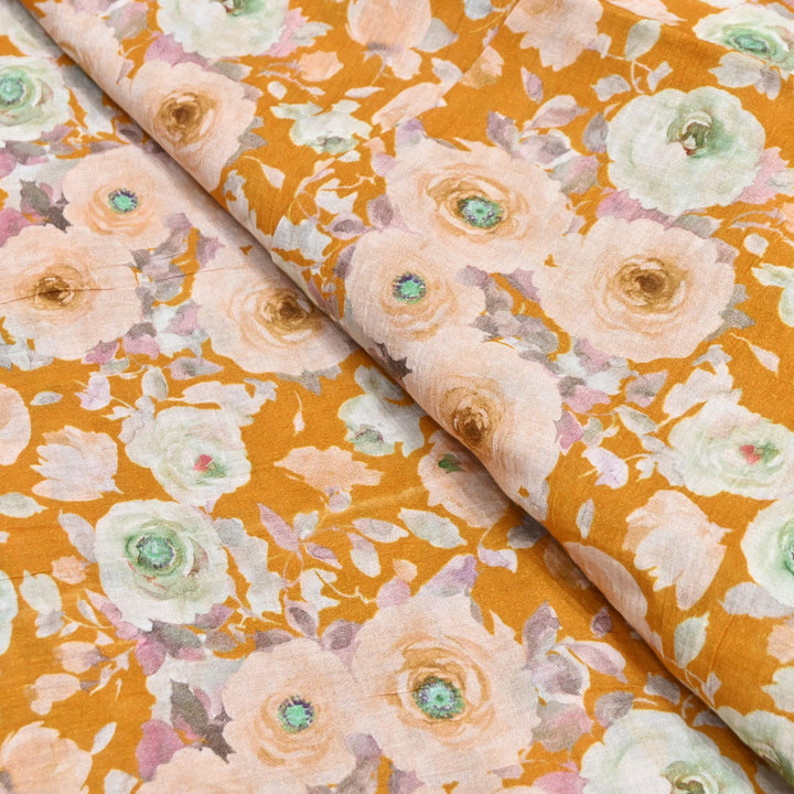 Elegant Crush Chanderi Digital Print Fabrics-UF0208-4