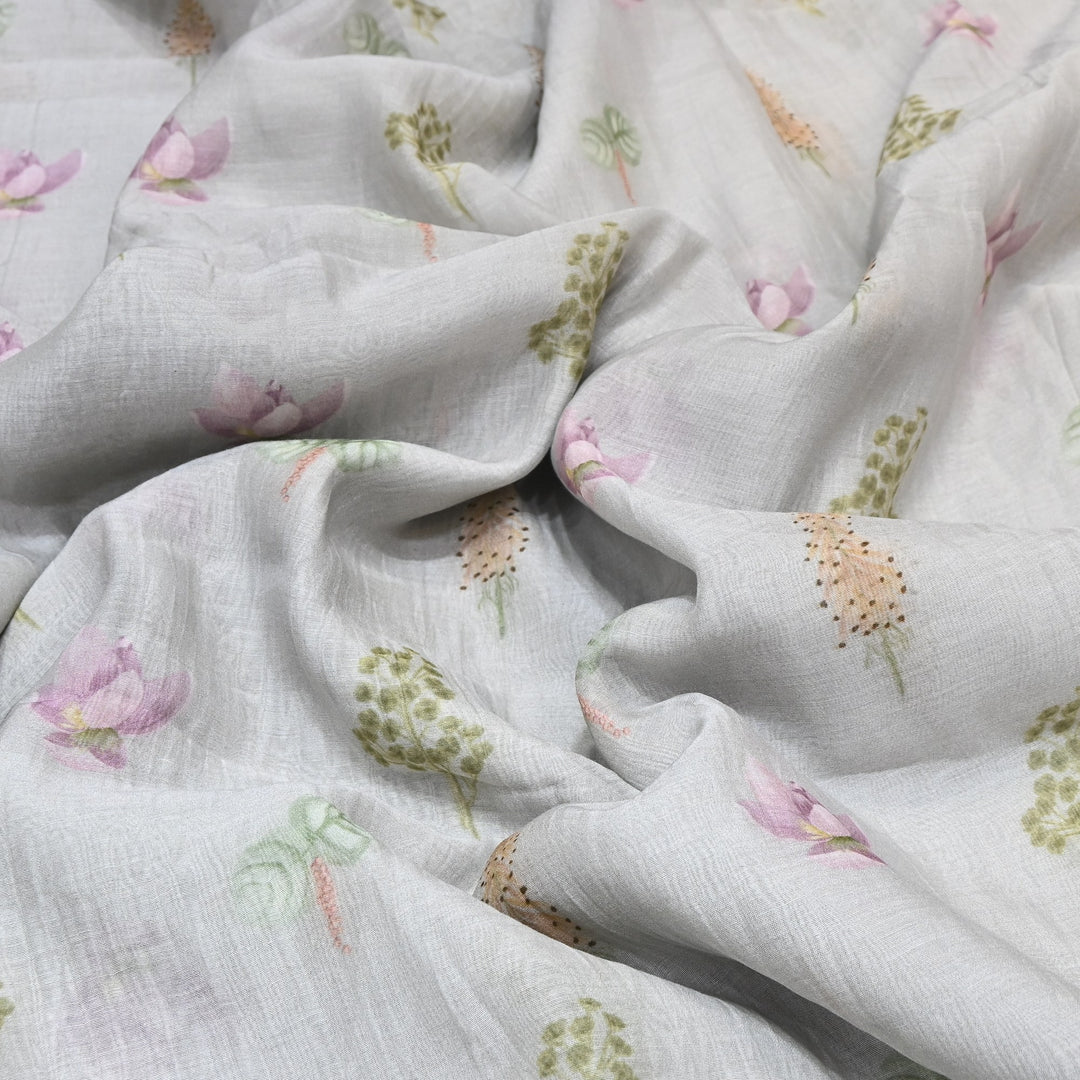 Mul Chanderi Digital Print Fabric - Soft Lightweight Designer Fabric GT0185-1h